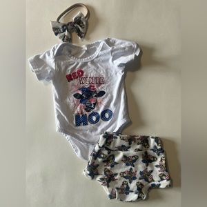 Baby Girl Fourth of July Cow Set